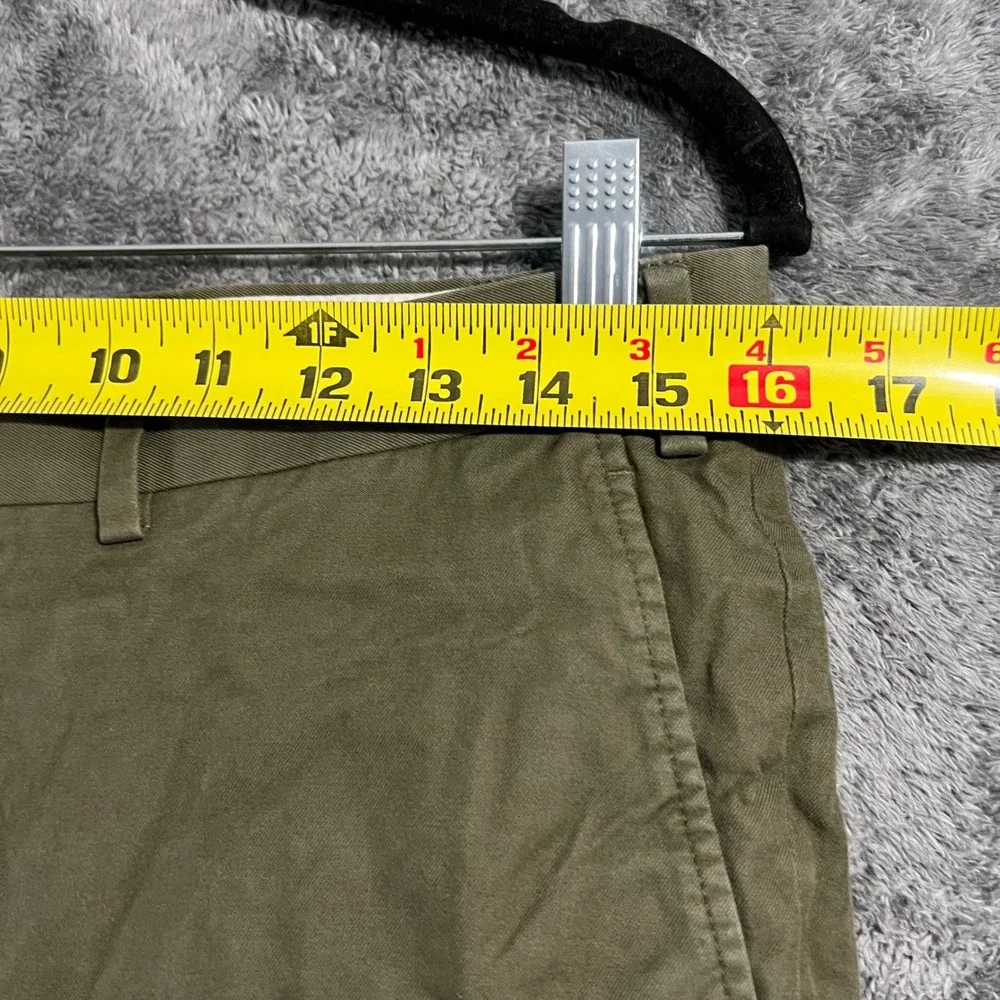 Mens Olive Green Cotton Twill Chino Pants Straight Leg Flat Front Trousers